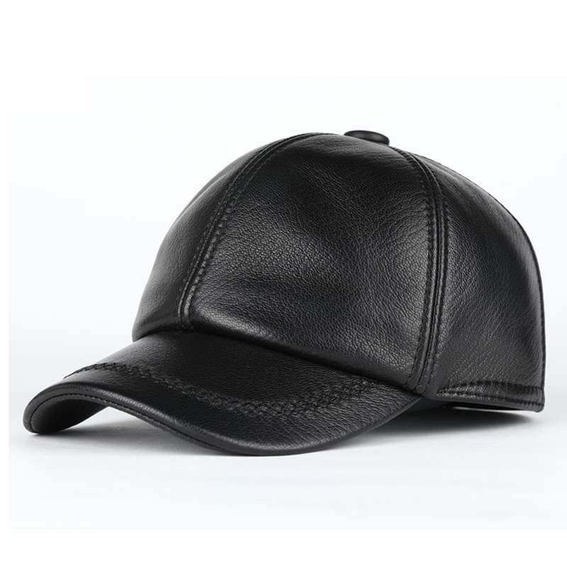 Baseball Cap Structured - Yetişkin yeni hakiki deri şapka erkekler