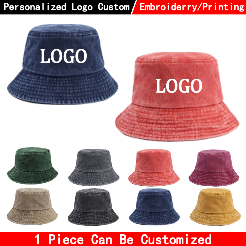 Özel logolu denim kova şapka,  - Bucket Hat Cotton incelemesi ve fiyatı